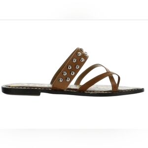 Women's Sam Edelman Gensen Tan  leather Sandals with Studded Straps Size 6M